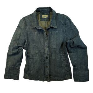 Iridium Apparel Blue Green Cotton Lagenlook Jacket Small Art to Wear